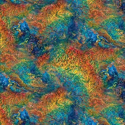 Power of the Elements Marbled Texture Multi Josephine Wall Fabric By FQ - 1/4 YD - Image 1 of 4