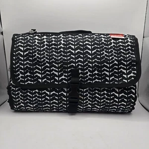 Skidaddle Diaper Changing Station Black White Vine by Skip Hop Pockets Portable - Picture 1 of 7