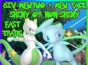 β¨ 6IV SHINY MEWTWO + MEW BUNDLE β¨ POKEMON SCARLET & VIOLET EV'D π FAST TRADE SV - Picture 1 of 2