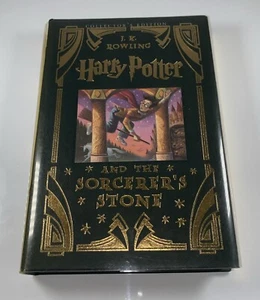 1st/1st P- COLLECTOR'S EDITION Harry Potter & The Sorcerer's Stone 2000 LEATHER - Picture 1 of 7