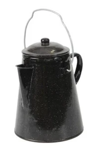 Coffee Pot Enamel 8 Cup 2 Lt Camp Kettle Percolator Camping Outdoor BBQ Picnic - Picture 1 of 7
