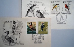 DN Argentinien (1963/69) 830/831, 1034/1035 je FDC Vögel ... MW: -.- - Picture 1 of 1