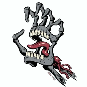 SANTA CRUZ  - Bone Hand Screaming Hand Sticker / Skateboard  - 4.75" - Picture 1 of 1