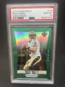 2012 Panini Prizm Drew Brees Green Prizm #118 PSA 10 SP Gem Mint - Picture 1 of 2
