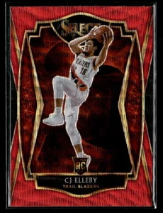 CJ Elleby 2020  Panini Select Premier Level RC #198 Red Wave Trail Blazers - Picture 1 of 2