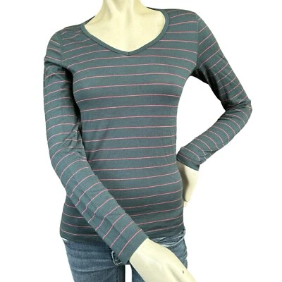 Icebreaker Bodyfit 200 шерсти мериноса основание слой L/S рубашка женщин маленький в полоску - Изображение 1 из 4