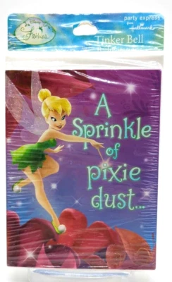Disney Hallmark Tinker Bell Pixie Dust Birthday Party Invitations Set Of 8 NIP - Image 1 of 4