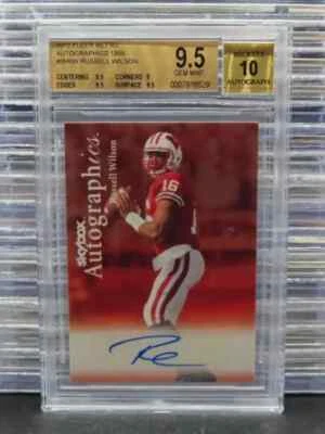 2012 Fleer Retro Russell Wilson 1999 RC Rookie Auto #99AU-RW BGS 9.5/10 GEM - Image 1 of 2