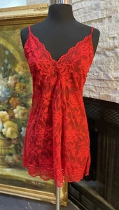 Victoria Secret Encaje Y Malla Cami Lencería Ajuste Rojo Talla Grande Chemise - Imagen 1 de 14