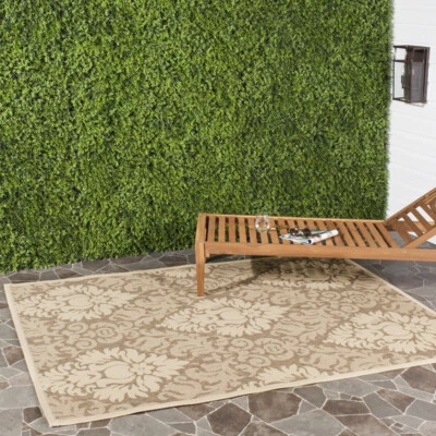 SAFAVIEH Outdoor CY2714-3009 Courtyard Brown / Natural Rug - Image 1 of 4