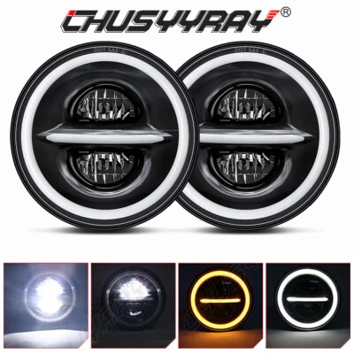 Combo de faróis de neblina e faróis de neblina LED halo de 7 pol. para Jeep Wrangler JK 2007-2018 - Imagem 1 de 4