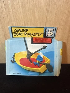 Juego de Velero Amarillo SMURF Vintage Original Peyo 1979 Schleich Caja Abierta - Imagen 1 de 9