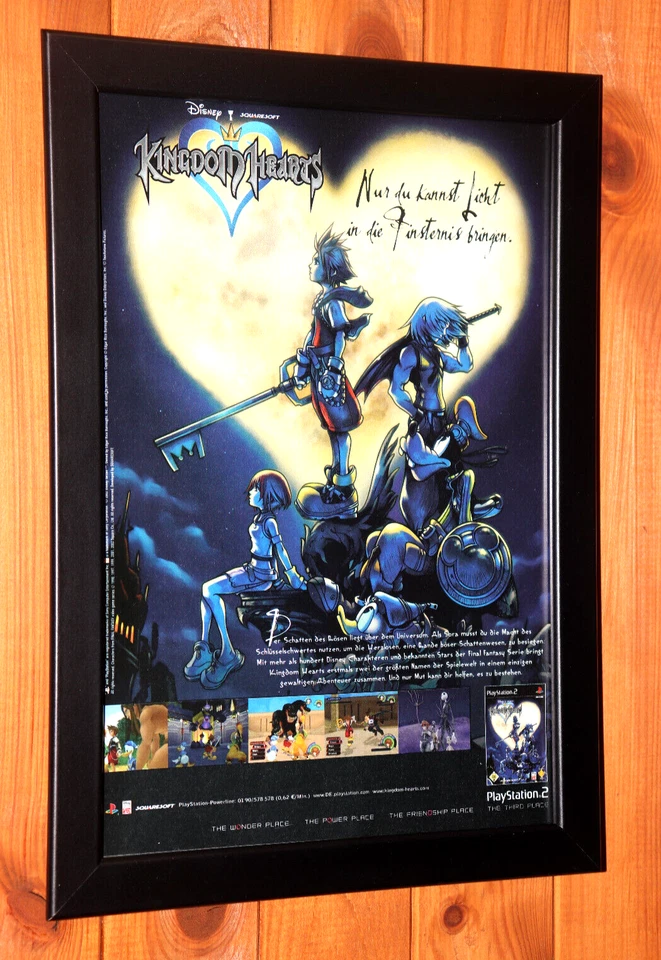 2002 Kingdom Hearts PS2 Square Enix Old Promo Werbeblatt Poster / Ad Page Framed - Bild 1 von 4