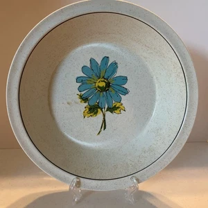 Brendan Erin Stone serving bowl, Arklow Ireland, Flower Blue Yellow - Picture 1 of 6