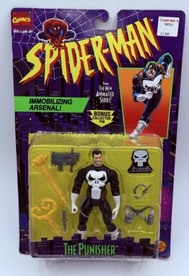 Figura de acción Punisher serie animada Marvel Spider-Man 1995 de colección Toy Biz Foto 1 de 2