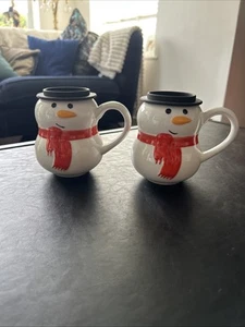 Snowman Mugs X2 Pack for Hot Chocolate/Tea/Coffee - Picture 1 of 7