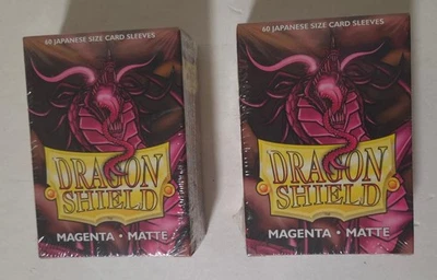 Lote de 2 fundas para cartas Dragon Shield MAGENTA mate - tamaño japonés 60 ct sellado Foto 1 de 4