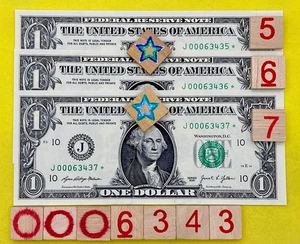 🌟 UNC 500K Run & Total Printed Star NOTE Sheets Sequential # LOW Serial $1 Bill - Picture 1 of 11