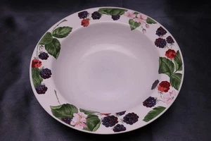 Vintage RASPBERRY SOCIAL Tienshan Stoneware Rim Soup Bowl (s) 8.5 " - Picture 1 of 6