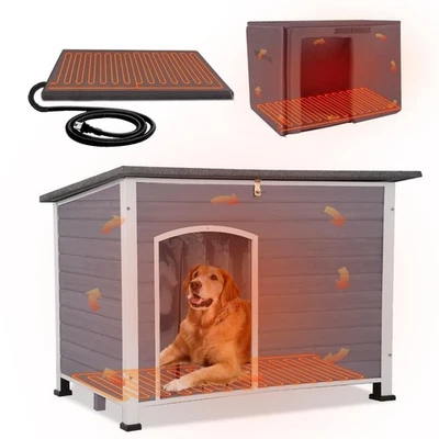 Casa para perros con calefacción exterior resistente a la intemperie aislada casa para perros XL perrera para perros Foto 1 de 4