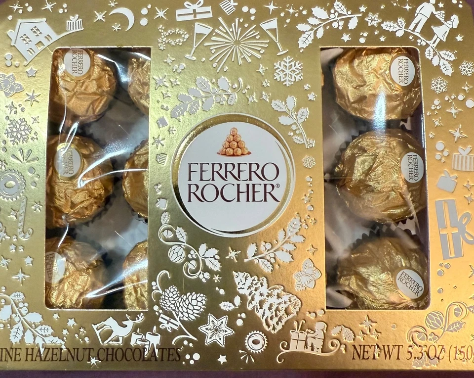FERRERO ROCHER CHOCOLATE/AVELLANA Caramelos GRAN REGALO DE NAVIDAD/REVESTIMIENTO Foto 1 de 4