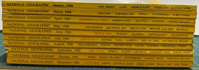 National Geographic Magazines Vintage 1960 Lot of 10 + 2 Map/Supplements Foto 1 de 4