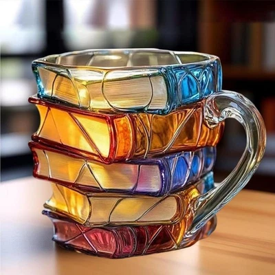 Tazza libro dipinta fatta a mano libro colorato tazza caffè novità acrilico colorato