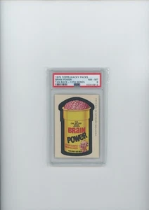 PSA 8: 1975 TOPPS WACKY PACKS 13TH SERIES | TAN BACK | BRAIN POWER - Picture 1 of 2