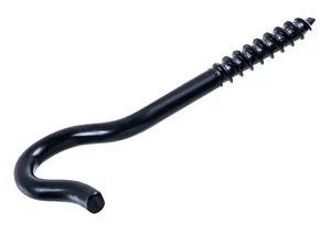 Gancho de tornillo de acero Hyper Tough 5/16 pulgadas x 4 pulgadas negro - Imagen 1 de 9
