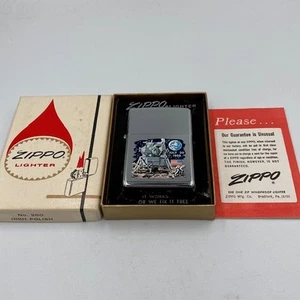 Zippo Lighter 1969 Moon Landing Apollo 11 Moon Landing Original Box Instruction - Picture 1 of 11