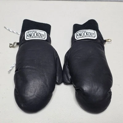 Guantes de cuero negro Grandoe Knockout talla XS/S para mujer con aislamiento de plumón Foto 1 de 4