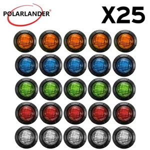3LED yellow 5+green 5+white 5+red 5+blue 5 25pcs 24V 3-4In Round Crystal Light - Picture 1 of 13
