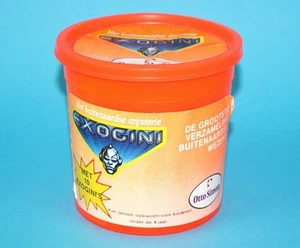 EXOGINI TUB BOX COMPLETE CONTENTS 10 FIGURES ORANGE TRANSPARENT 1980s OTTO SIMON - Picture 1 of 7