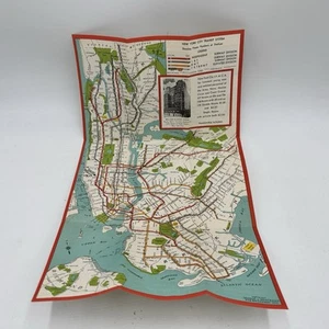 1943 NEW YORK CITY TRANSIT SYSTEM MAP Subways Elevated RRs NYC YMCA Sloan House - Picture 1 of 22