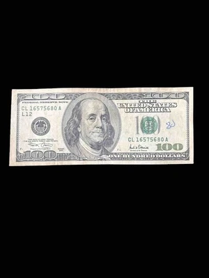 $100 Bill 2001 Series – Circulated Federal Reserve Note – Benjamin Franklin - Image 1 of 2