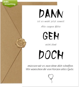 Lustige Abschiedskarte Kollegen A6 mit Umschlag Jobwechsel Ruhestand - Bild 1 von 7