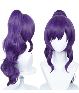 Purple Ponytail Wig with Bangs Asahina Mafuyu Cosplay Wigs 23.6'' Long 126 - Picture 1 of 11