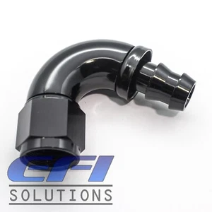 120 Degree Full Flow Push Lock Hose Fitting 400 Series AN12 (Black) 514-12BLK - Picture 1 of 1