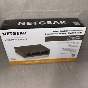 NETGEAR GS305 5-Port Gigabit Ethernet Switch Plug and Play Brand New Sealed - Picture 1 of 2