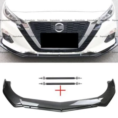 Carbon Fiber Front Bumper Lip Spoiler Splitter + Strut Rods For Nissan Altima  Foto 1 de 4