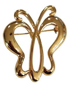 Vintage Napier Gold Tone Cut Out Butterfly 2” Brooch - Picture 1 of 7