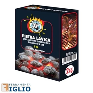 Pietra Roccia Lavica per Barbecue BBQ a Gas 100% Naturale Confezione da 2 Kg - Picture 1 of 1