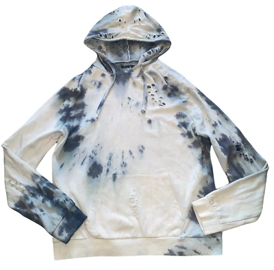 Katie J NYC Junior Mujeres Tie Dye Envejecido Pullover Rasgado Sudadera con Capucha Sudadera L Foto 1 de 4