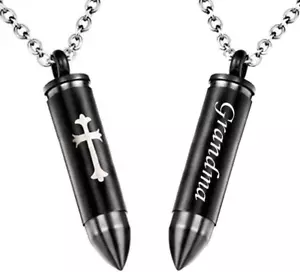 Celtic Cross Bullet Urn Necklaces for Ashes Cremation Jewelry Keepsake Memorial - Picture 1 of 6