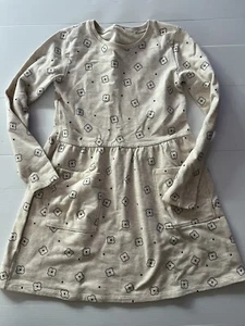 Country Road Girls Long Sleeved Casual Dress Size 12 Cream Floral Daisy Pockets - Picture 1 of 6