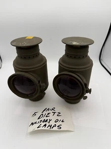 Antique Pair (2) Dietz WW1 Green Body with Original Dietz Lenses & Auto Mount - Picture 1 of 20