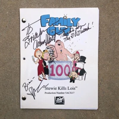 Family Guy 100th Episode Stewie Kills Lois Signed Table Draft Script Adam West.. - Image 1 of 4