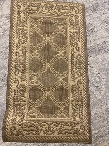 Couristan 2' X 3.7 (60x110) Outdoor Indoor Area Rugs. Cocoa/NatUral. Belgium Ma - Picture 1 of 3