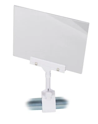 Set of 2 Acrylic Sign Holders 5 ½ x 7" Clamp Double Sided Clothing Rack - Image 1 of 4