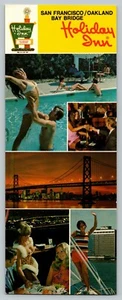 San Francisco Oakland Bay Bridge CA View Holiday Inn VTG UNP Panoramic Postcard - Imagen 1 de 4